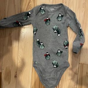 Carter's Charcoal Penguin Print Bodysuit